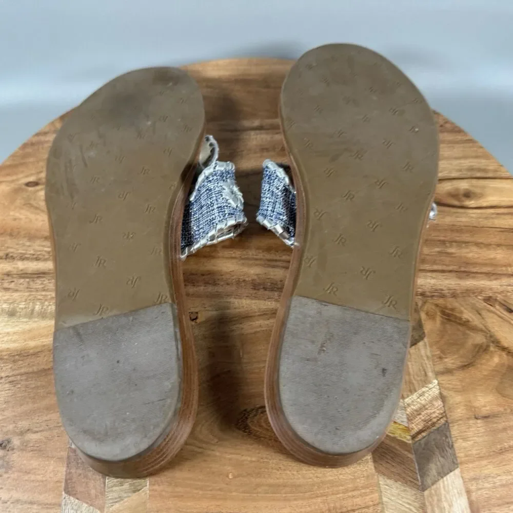 JACK ROGERS Women's Signature Flat Thong Sandal Silver Size‎ 10